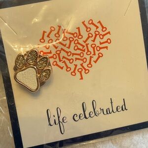 Stella & Dot Keep Rose Gold and White Paw Print Charm